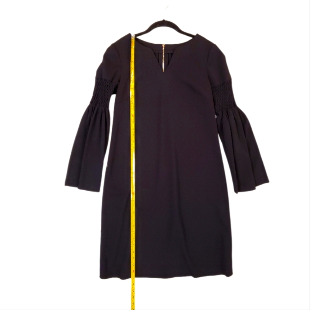 Phoebe Couture Black Flare Sleeve Shift Mini Dress Size 4 - Picture 4 of 6
